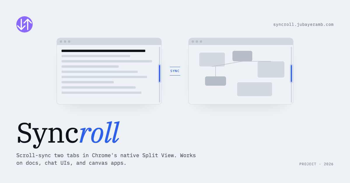 Syncroll, split-view scroll sync